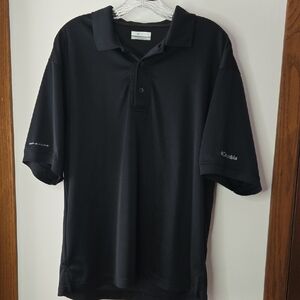 Columbia Men's Jet Black Polo Shirt Omni Shade Fish Gear